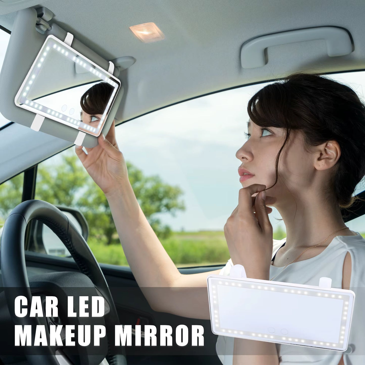 Espejo LED de Maquillaje para Auto – Iluminación Profesional en Cualquier Lugar