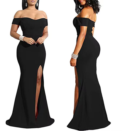 Vestido Elegante de Noche – Blanco, Rojo y Negro | Estilo Sofisticado