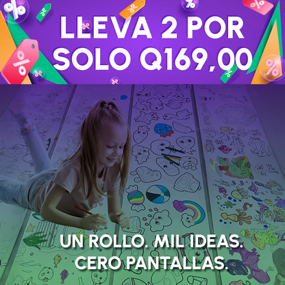 Rollo de Dibujo para Niños | Papel para Pintar, Colorear y Crear Sin Límites + REGALO