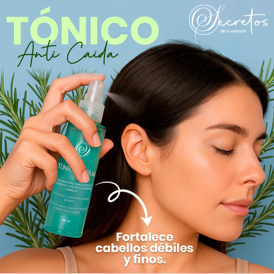 Tónico Capilar Anticaída y Anticaspa Natural SECRETOS | Crecimiento Rápido sin Grasitud