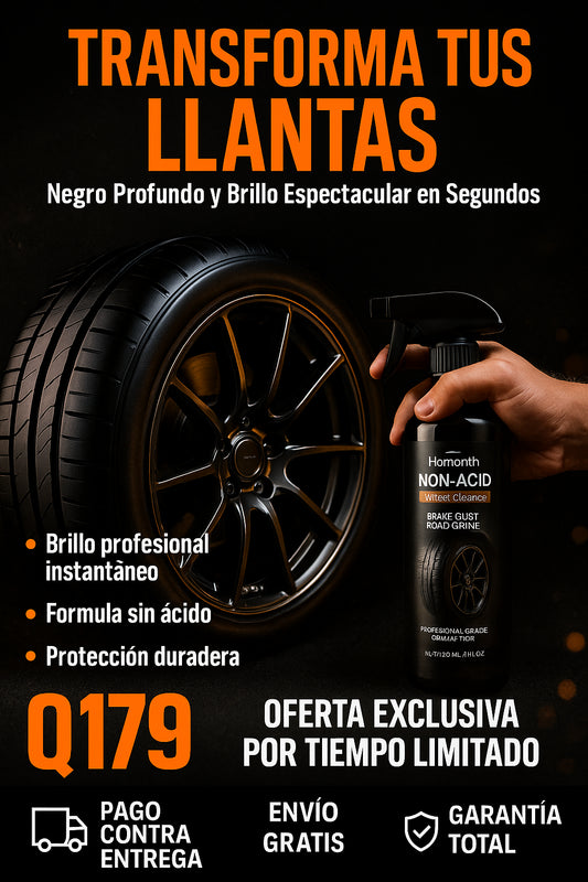 Restaurador de Llantas Profesional | Limpieza Profunda y Brillo Sin Ácido