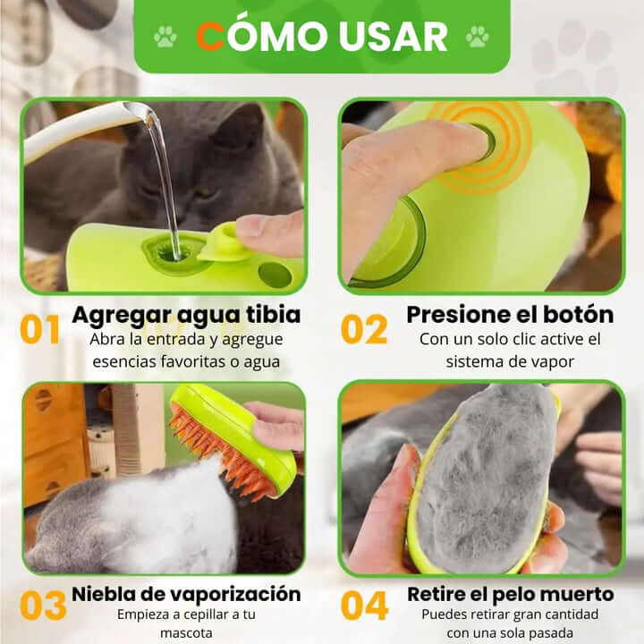 Pague 1 Lleve 2  Cepillo de vapor para mascotas + Envío GRATIS