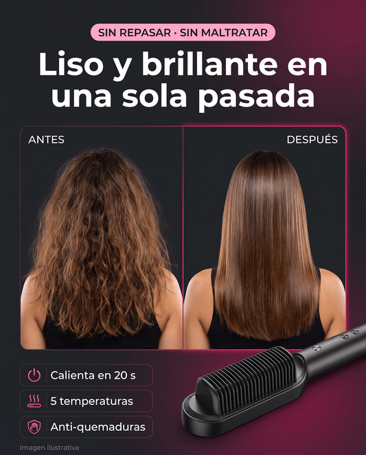 Cepillo Alisador Térmico TYMO antes y después