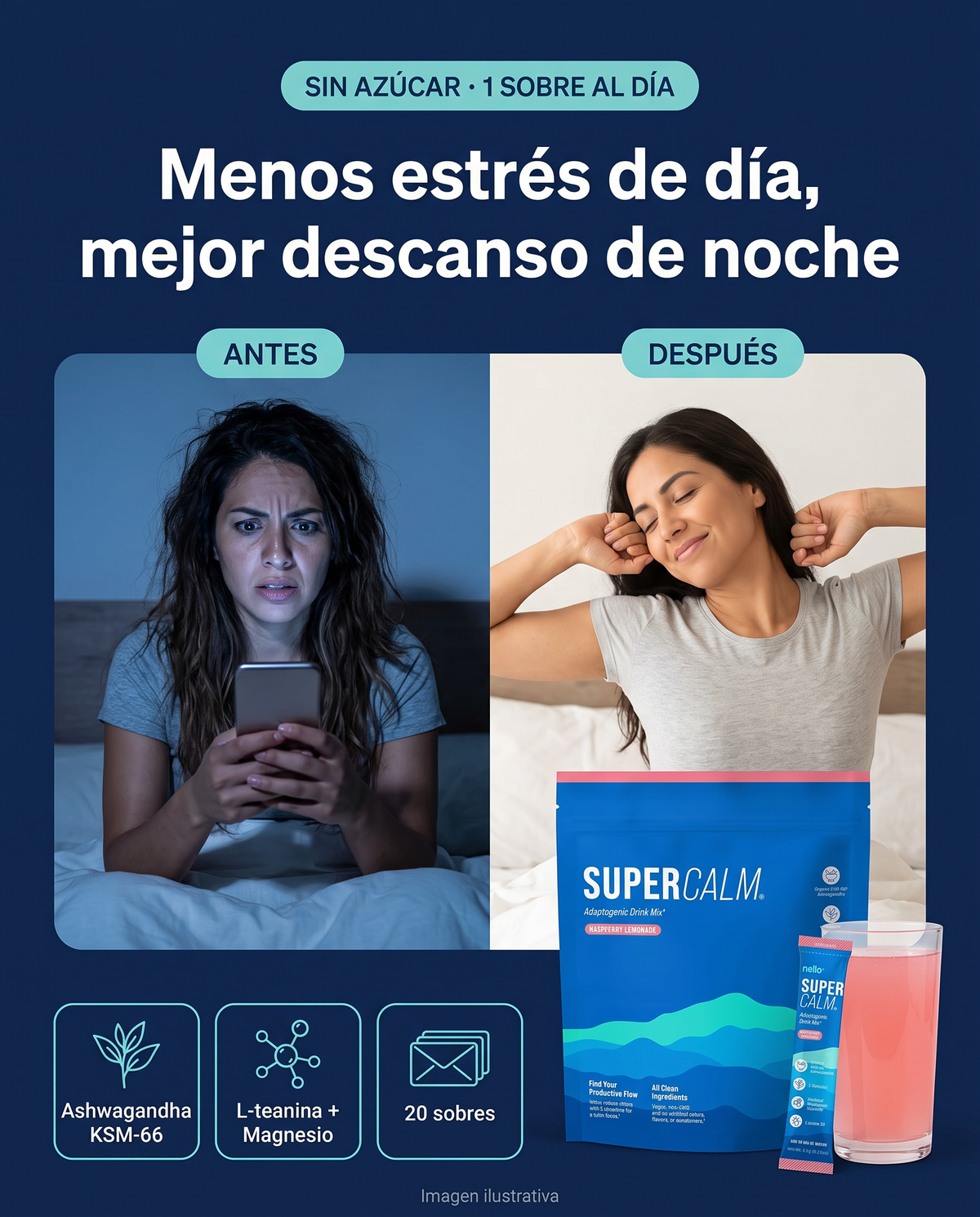 Super Calm antes y después