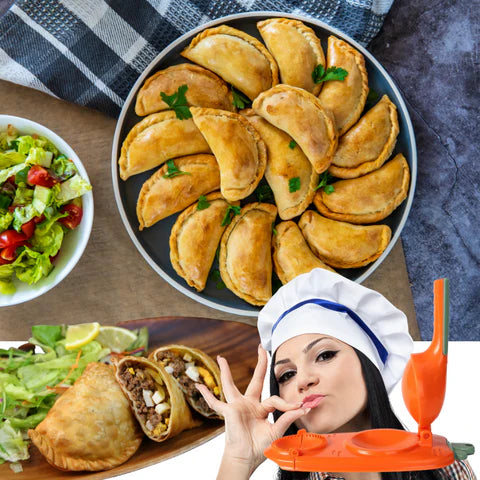 Máquina 2 en 1 para Albóndigas y Empanadas | Prensadora Manual Multifuncional