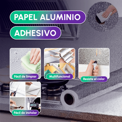 PAGA 1 LLEVE 3 ROLLOS DE PAPEL DE ALUMINIO ADHESIVO + REGALO