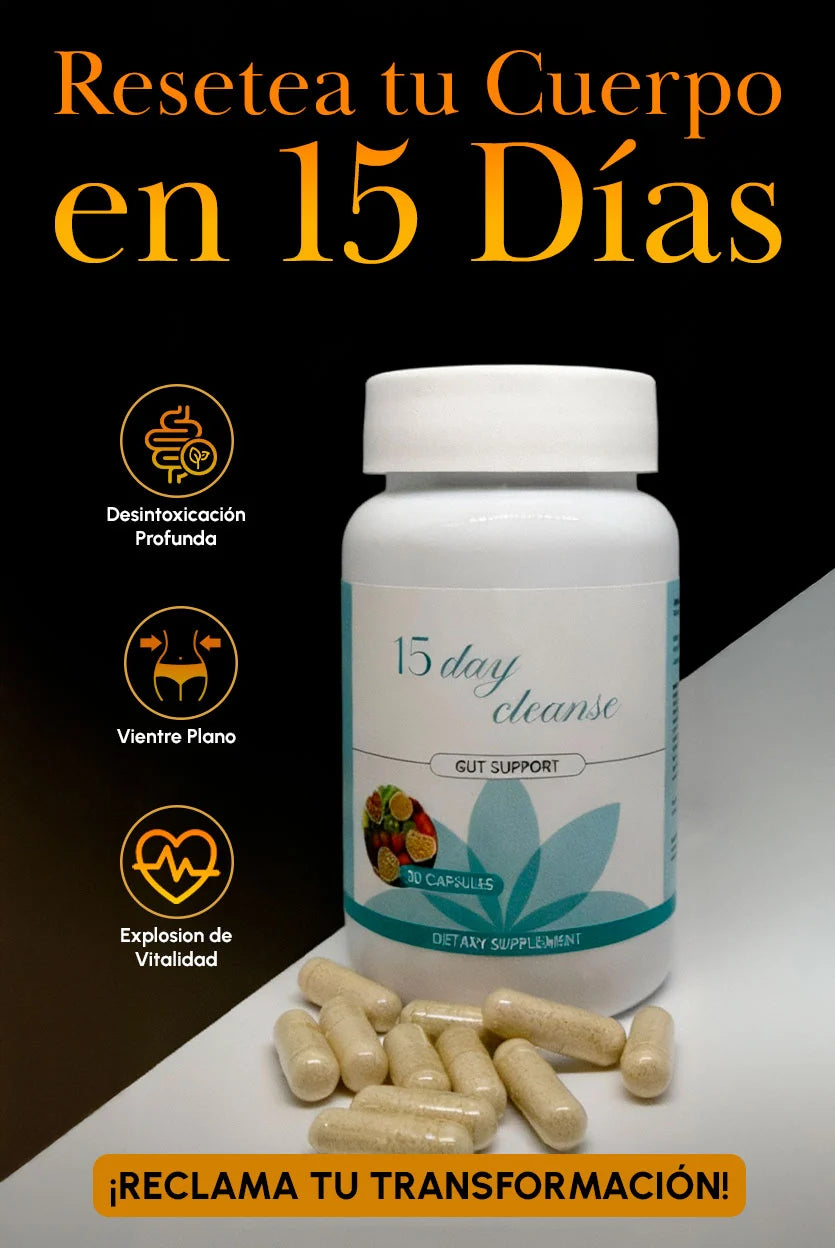 15 Day Cleanse – Limpieza Intestinal Profunda en 15 Días para Desinflamar, Depurar y Reiniciar tu Digestión