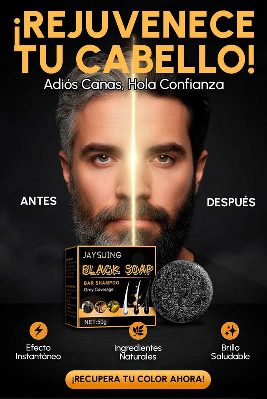 Black Soap para Cubrir Canas | Jabón Negro Herbal que Oscurece el Cabello Naturalmente