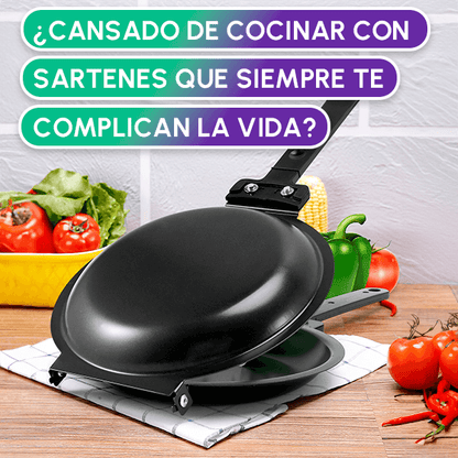 Sartén 🍳 de Doble Cara Antiadherente + Envío GRATIS