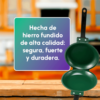 Sartén 🍳 de Doble Cara Antiadherente + Envío GRATIS