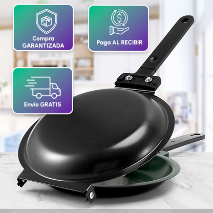Sartén 🍳 de Doble Cara Antiadherente + Envío GRATIS