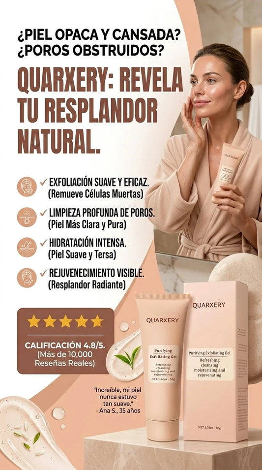 Gel Exfoliante Purificante QUARXERY – Limpieza profunda, piel suave y luminosa