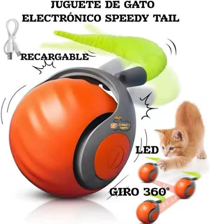 Pelota Interactiva para Gatos | SPEEDY TAIL Recargable y Divertida