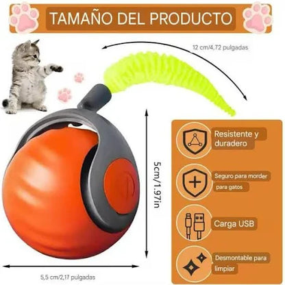 Pelota Interactiva para Gatos | SPEEDY TAIL Recargable y Divertida